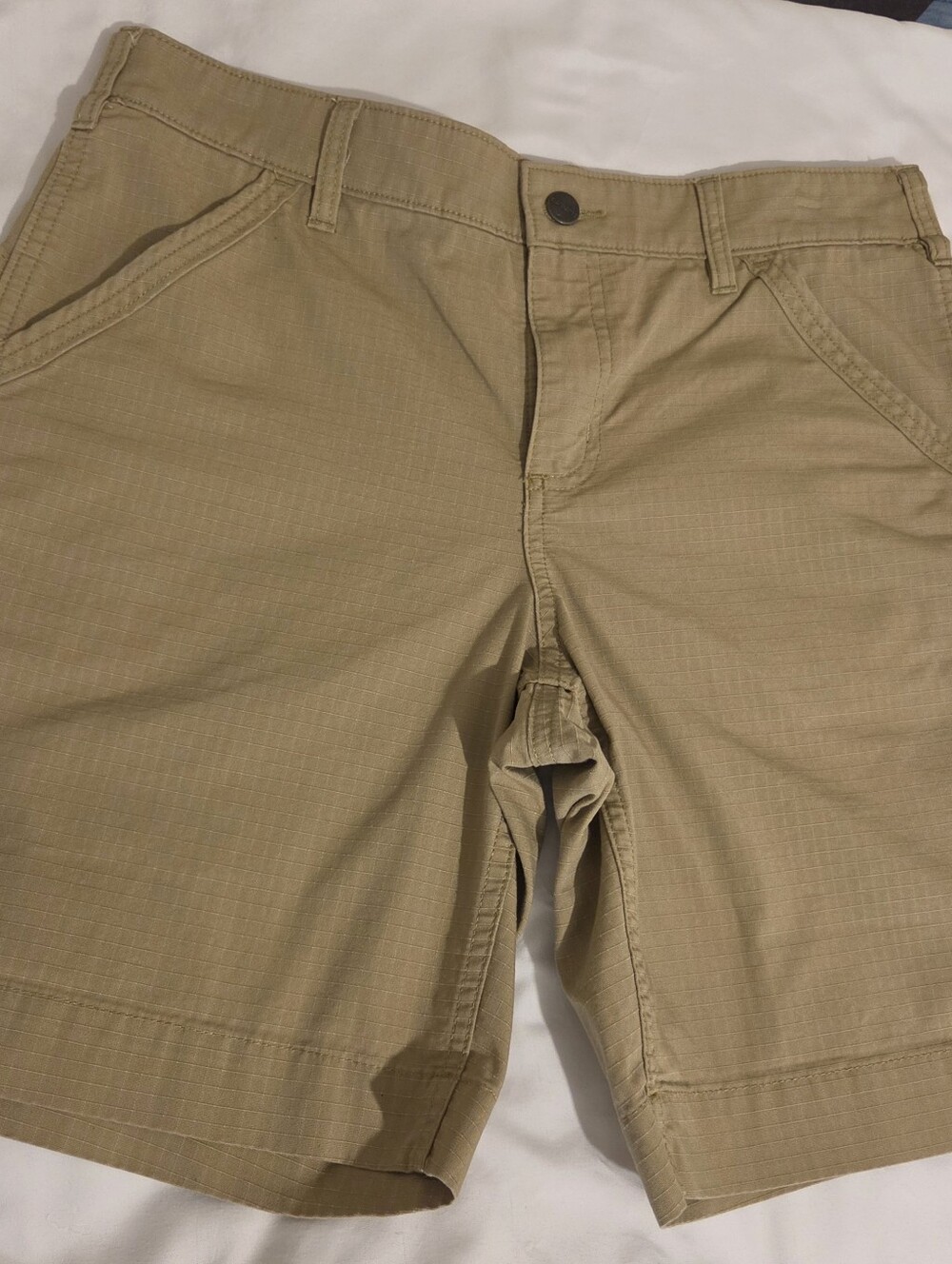 Carhartt Woman's Tan Flat-Front Work Shorts